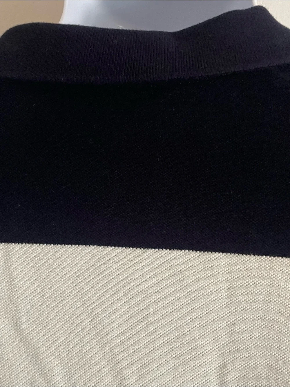 J. Crew Navy and White Wide-Stripe Polo Shirt